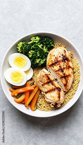 Balanced Protein Bowl with Fresh Veggies.