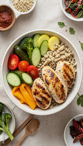 Healthy Grilled Chicken Couscous Bowl.