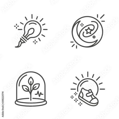 Light bulb idea and plant growth icon, symbolizing innovation, new beginnings, and sustainable development