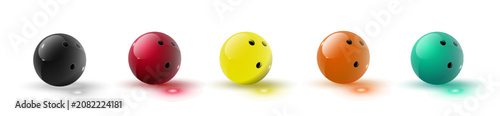 фотографія Bowling ball and pins vector illustration