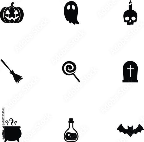 Halloween icons and symbols