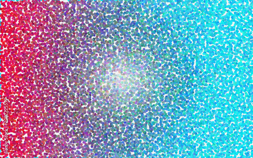 Foto Abstract background with dense distribution of colorful circles fading from red
