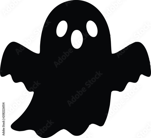 Black ghost silhouette for halloween decorations