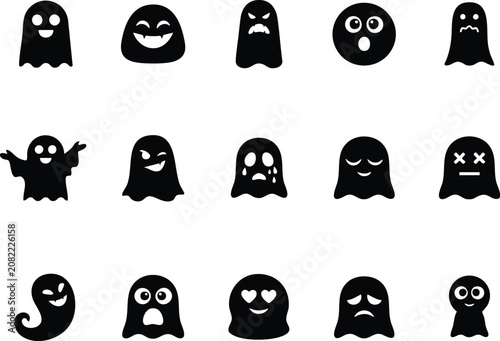 Halloween ghost emojis and stickers