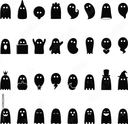 Halloween ghost silhouettes