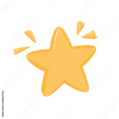 yellow star isolated on transparent background