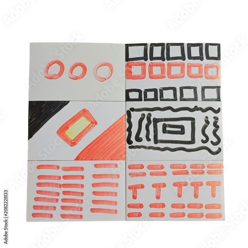 Slika na platnu Colorful alphabet letters from a to z in uppercase with torn paper and crafted c