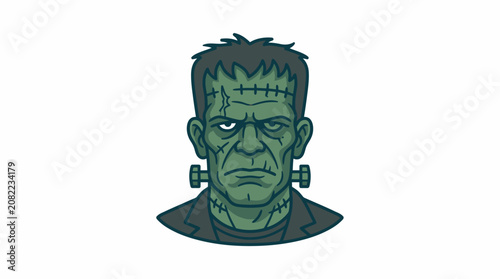 Obraz na plátně Frankenstein's monster head illustration appears on
