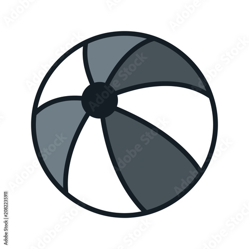 Monochromatic Beach Ball Icon - Summer Fun and Recreation