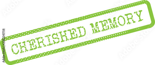 Photos A distressed green rubber stamp clearly marks the significant phrase Cherished M
