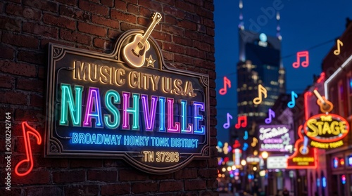 Nashville Neon Sign Broadway Honky Tonk District