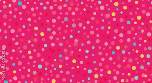 Принти на полотні Fresh seamless dot pattern combining vivid colors and balanced geometric circle
