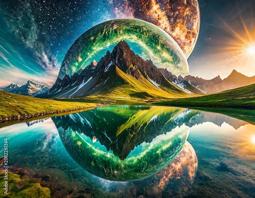 Cosmic mountain reflection