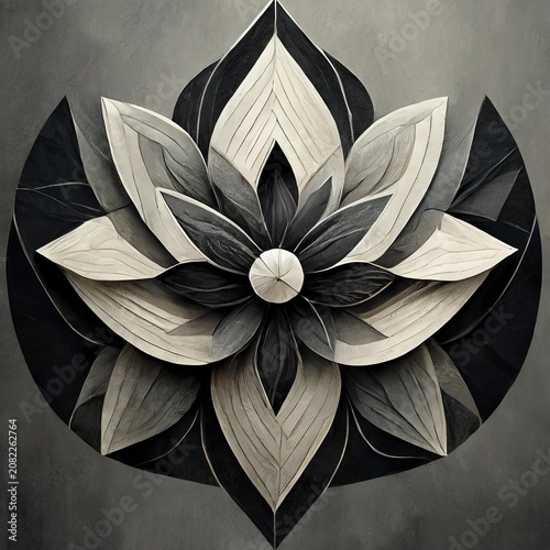Abstract monochrome floral sculpture