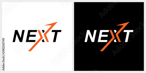 Word mark lettering of next logo design