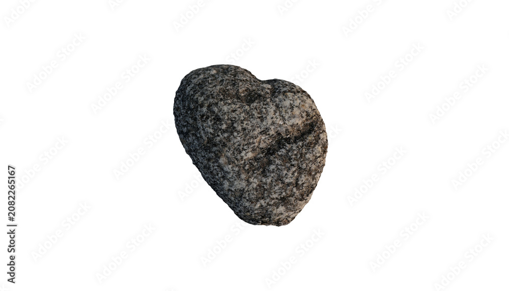 Naklejka premium Heart shaped rock on white background