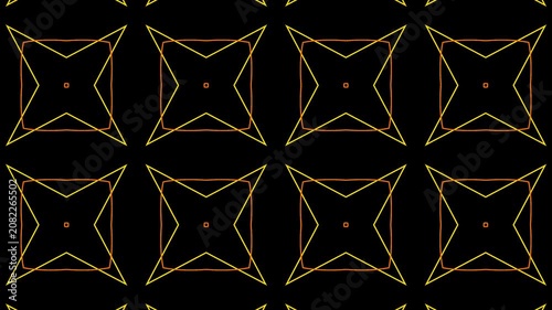 4K Motion Graphic Seamless Golden Geometric Star and Diamond Pattern
