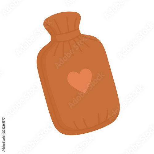 Cuadro en lienzo Warm hot water bottle with heart detail for cozy home comfort and relaxation