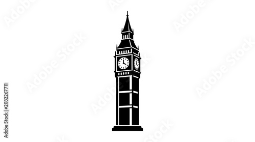 Big Ben Clock Tower Silhouette - London Landmark Icon