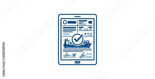 Foto Digital Shipping Manifest Tablet Illustration