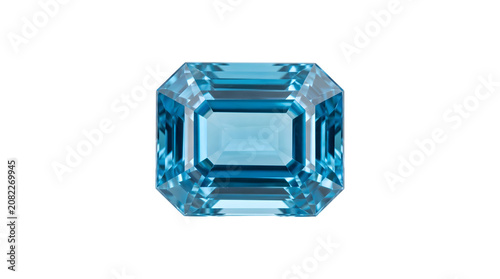 Tablou pe pânză Gemstone rendered as a large clean blue topaz in an emerald cut with crisp step