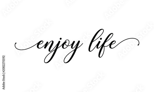Quadro su tela Enjoy life silhouette typography