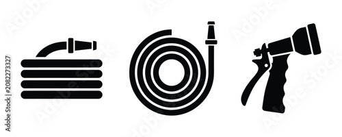 Tablou pe pânză Garden hose icon set