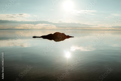 Beautiful sunset over Lake Vattern in Hastholmen, Sweden.