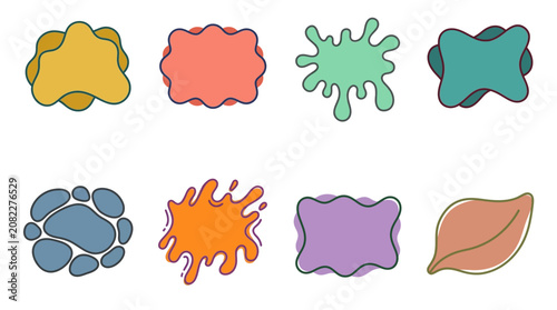 Colorful Blob Shapes and Splatters - Abstract Design Elements