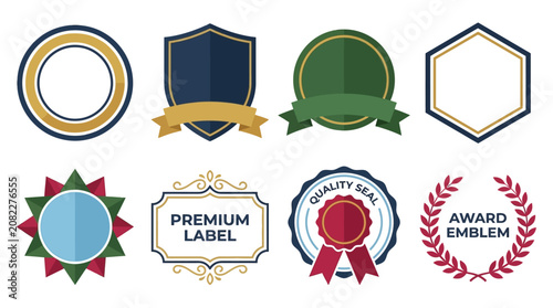 Collection of Diverse Emblems, Seals, and Badges for Recognition and Quality