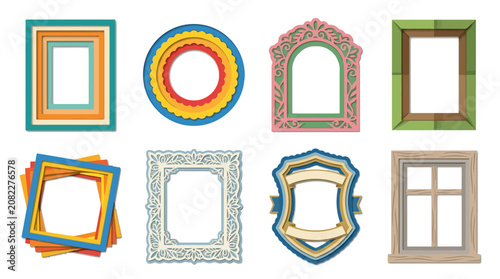Collection of Decorative Photo Frames and Window Border Designs