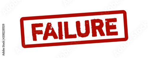 Failure Rubber Stamp Badge – Red Grunge Rejected Error Label, Failed Status Mark, Distressed Vector Illustration