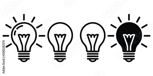 Konstfotografi Light bulb icon, idea symbol, innovation concept, energy power, creative thinkin