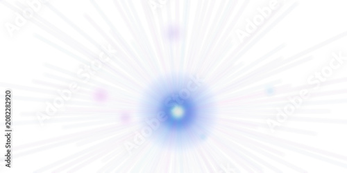 Radiating Blue Light Effect Overlay on Transparent Background for Graphic Design
