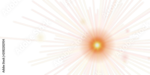 Radiating light effect with glowing sunburst rays on a transparent background