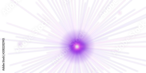 Radiant purple light effect with glowing starburst rays on transparent background