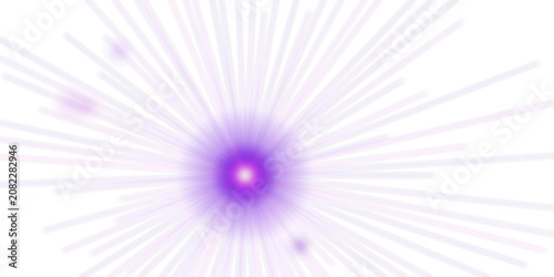 Radiating purple light effect with starburst rays on a transparent background