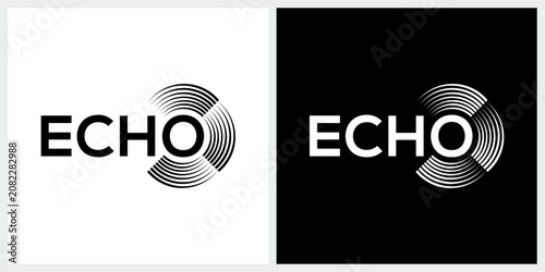 Foto Echo lettering typography with abstract circle circular logo design