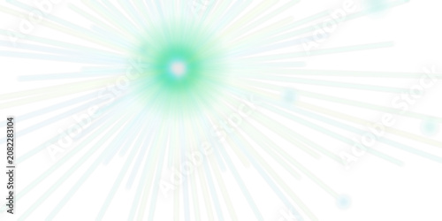 Radiating Green Light Effect Overlay Isolated on a Transparent Background