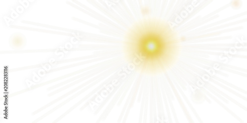 Glowing Light Effect Overlay with Sun Flare Rays on Transparent Background