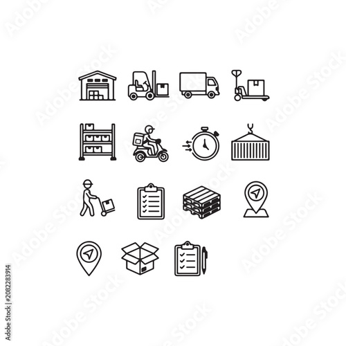 Delivery and logistics line icon, shipping, delivery, transport, vector illustration.