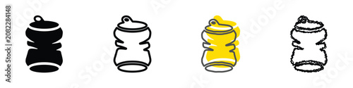 Obraz na plátne A collection of four distinct graphic representations of a deformed beverage con