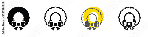 Bild auf Leinwand A set of four stylized wreath graphics, including solid black, outline, and two-