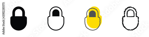 Photos Four distinct padlock icons are presented side-by-side, showcasing variations in