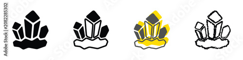 Cuadro en lienzo A stylized representation of a crystal formation, showcasing sharp edges and a g