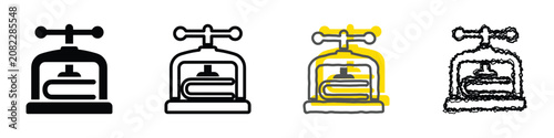 Tableau sur toile A collection of four stylized icons representing a book press, illustrating diff