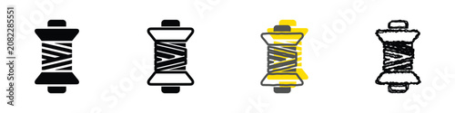 Tableau sur toile A set of four distinct spool of thread icons, showcasing different artistic inte