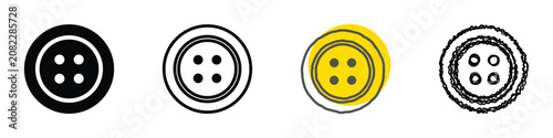 Cuadro en lienzo This graphic showcases a variety of button designs, from solid black and outline
