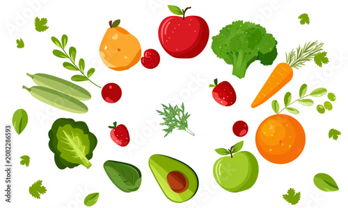   collection of healthy food