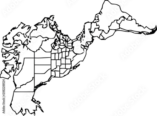 Map Silhouette with Grid and Puzzle Piece Texture on White Background for Geography Concept Vector Design
